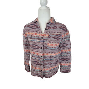 Mountain and Isles Southwestern Print Flannel 100% Cotton Button Down Shirt